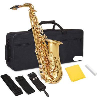 China Golden Brass Carve Pattern Bb Bend Althorn Soprano Saxophone for sale