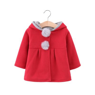 China Wholesale Warm Newborn Baby Girls Hooded Coats Viable Clothes Knitted Children To Wear Little Girl Winter Coat for sale