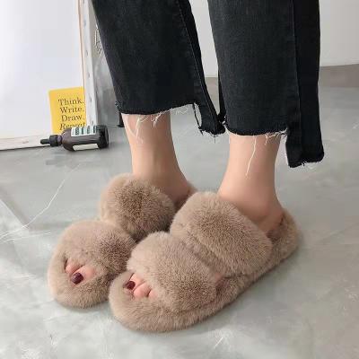 China Cushioning Custom Wholesaler Fuzzy Winter Indoor Designer House Fluffy Ladies Home Fashion Fur Women Slipper For WomenHot Sale Products for sale