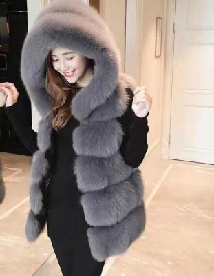 China Factory Style Wholesale Fur Coat Breathable New With Hood Fur Coat European And American Mid Length Coat for sale