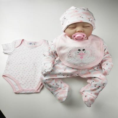 China Spielanzug-Baby-Kleidung stellt 5pcs 0 - 9M das Alters-Baumwollstoff 100% für neugeborenes ein zu verkaufen