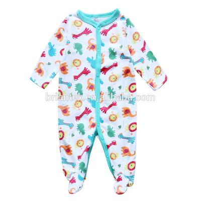 China Bebê longo Sleepsuits do algodão da luva, fato-macaco polar pagado bonito feito malha do velo de Onesie à venda