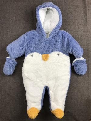 China Long Sleeve Baby Winter Snowsuit Thick Hooded Down Romper Piece 0 - 24 Months for sale