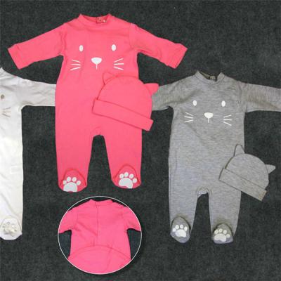 China Fancy Cute Pajama Pure Cotton Baby Clothes 0 - 24months Foot For Home Use for sale