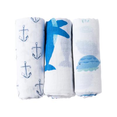 China Blue Color Baby Receiving Blankets 47 * 47 Inch for sale