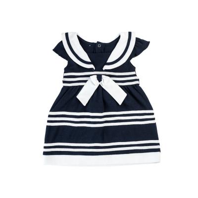 China Navy Blue Color Baby Girl Clothing Sets Newborn Baby Outfits Stripe Pattern for sale