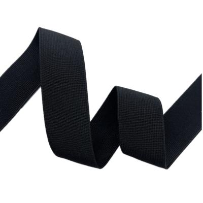 China Viable High Tenacity Strong Black Woven Wide Elastic Bands For Garments for sale