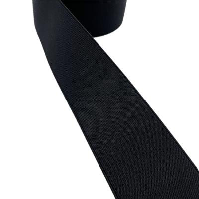 China Sustainable Elastic Band Black Color 5 Inch Woven Elastic Webbing Wide For Shoes for sale