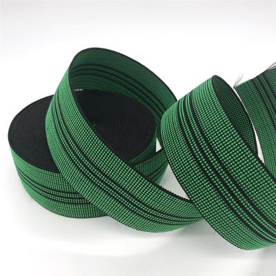 China Factory direct viable supply 50mm green sofa elastic webbing for sale