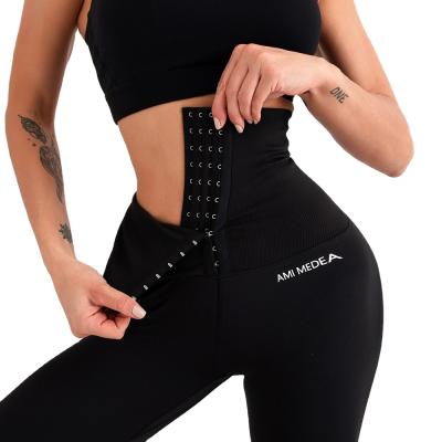 China Hot Sale High Waist Breasted Breathable Custom LOGO Abdomen Sweatpants Fitness Gaiters Tight Yoga Pants for sale