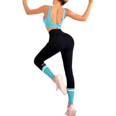 China New Soft Fabric Workout OEM ODM Wholesale Women's Elastic Bra Women's Breathable Sports Gym Yoga Legging Sets for sale