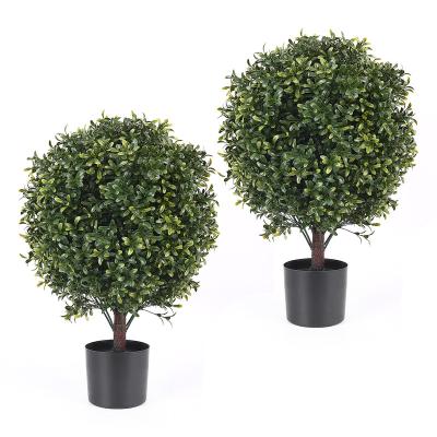 China Plastic Artificial topiary ball tree plant for home indoor and outdoor front porch decoration for sale