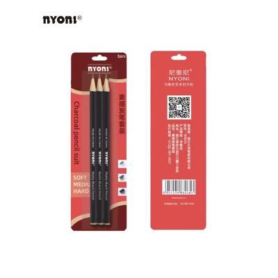 China Office & School Pencil NYONI-N3033 Profession Art Standard Custom Charcoal Pencil Set For Drawing for sale