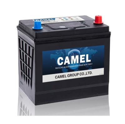 China Toys camel brand vehicle starting lead acid battery D23 55D23L 12V 60AH CCA 430 battery power for starter with JIS certification for sale