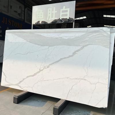 China Modern Natural Marble Calacatta Slab White Marble Use For Hotel Villa Flooring Custom Size Calacatta Marble Tile for sale