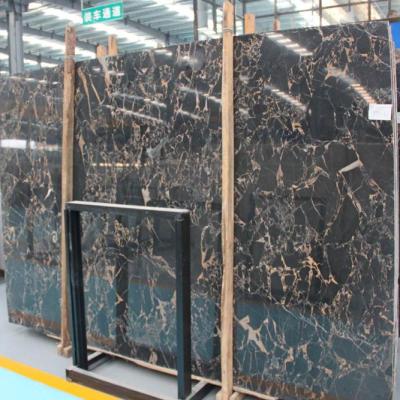 China Modern high quality natural marble, black gold flower marble slabs prices, black marble with red line for sale