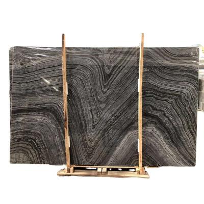 China Modern natural black marble antique wood marble slab for countertop and flooring for sale