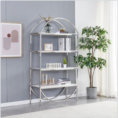 China Factory supply Chinese direct high quality luxury multifunctional storage shelves stainless steel silver frame shelf for sale