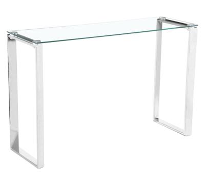 China Modern Popular Modern New Style Console Table Design Simple Glass And Silver Console Table for sale