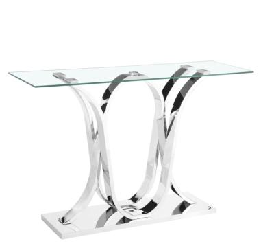 China Stainless Steel Luxury Modern Home Living Room Table Console Furniture Modern Design Glass Console Table for sale