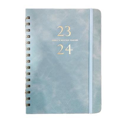 China Spiral A5 School Supplies Fancy Diary weekly and monthly planner Faux Leather Personalized Notebook For Girl for sale