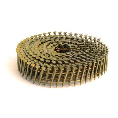 China Flat 2 1/4 X .099 Coating Weld Wire Coil Nails Assembled Ring Smooth Shank Pallet Deck Coil Framing Roughing Nails Hardened Wooden for sale