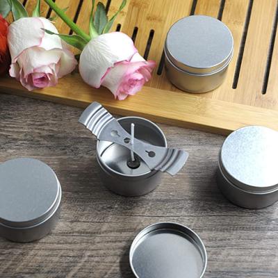 China Gift & Custom Printing Empty Craft Round Shape Candle Tin With Lid For Tin Candle Container Storage Tin for sale