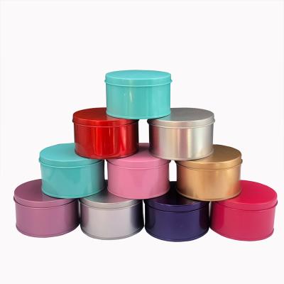 China Recyclable In Stock Cosmetic Box Small Round Tin Container Metal Cookie Box Candy Storage Container With Lid for sale