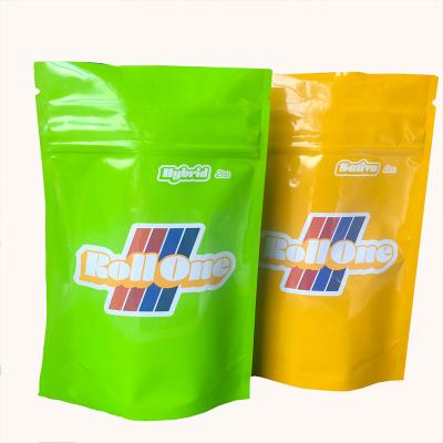 China Disposable 3.5 Mylar Bags Soft Touch Resistant Edibles Plastic Bag Packaging Matte Doypack Mylar Bags for sale