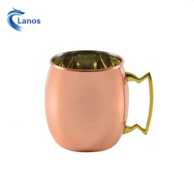 China Wholesale 450ml Disposable Solid Coffee Mugs Maker Moscow Mule Copper Cups for sale