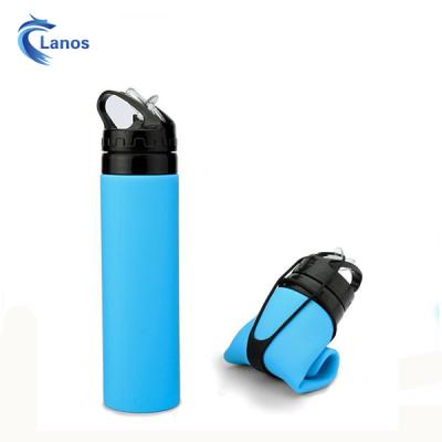 China New Style Sports Silicone Viable Outdoor Soft Collapsible Folding Water Bottle Collapsible Silicone Bottle for sale