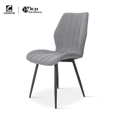 China Modern Armless High Back Chairs Upholstered Fabric Upholstered Gray Dining Chair for sale