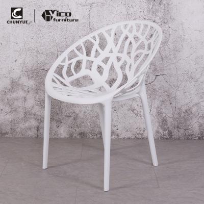 China White Stackable Plastic Tree Branch Chair For Dining Room for sale