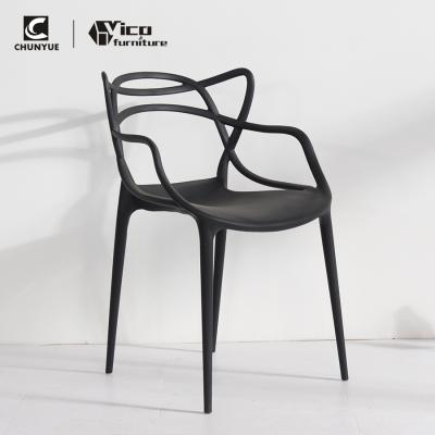 China Modern Wholesale Stackable Furniture Armchair Plastic Outdoor Patio Garden Chair for sale