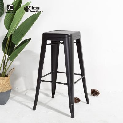 China Wholesale Best Price High Armrest Chair Restaurant Industrial Modern Stool Iron Metal Bar Chair For Sale for sale