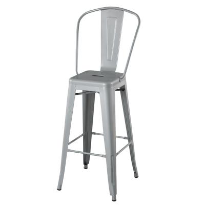 China Indoor use & Vintage Retro Metal Steel Indoor Outdoor Industrial Iron Steel White Bar Height Stool Chair For Sale for sale