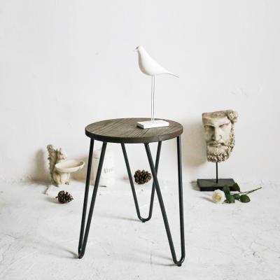 China Industrial hot sale china manufacturer round bar metal stool with wooden cushion for sale