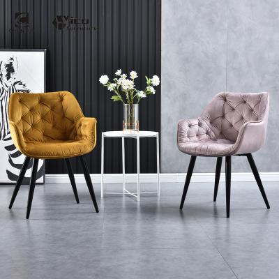 China Luxury Modern Leather Upholstered Dining Chairs With Arms for sale