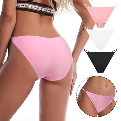 China Wholesale Premium Antibacterial Girls Using Ice Silk Nylon Spandex Women's Women's Lingerie Underwear Seamless Panties for sale