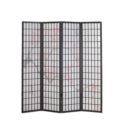 China Traditional Japanese Style Folding Screen Room Divider 3 4 6 Panel Wall Divider Living Room Furniture for sale