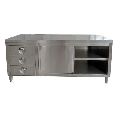 China Assemble Stainless Steel Work Table With Drawers Cabinet for sale