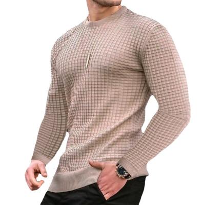 China Anti-wrinkle Fashion autumn o-neck pullover tops  long sleeve shirt for men for sale