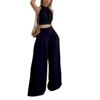 China QUICK DRY Wholesale stylish casual sleeveless elegant women sets high waist pant for ladies for sale