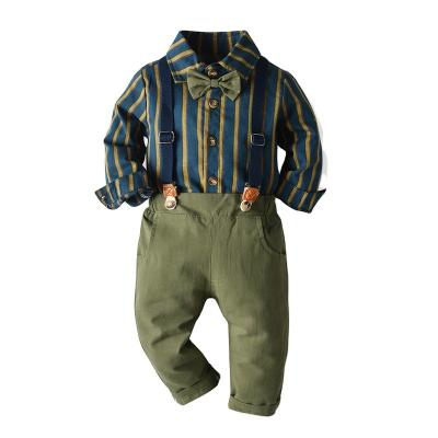 China Formal New arrival spring autumn long sleeve shirts and overalls customized boys 2 pieces set for sale