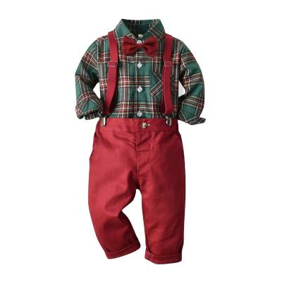 China ENGLAND STYLE New arrival spring autumn kids 2 pieces set long sleeve shirts overalls for boy for sale