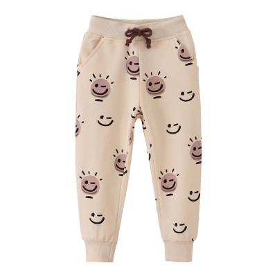 China New Arrival Autumn Winter Boy Smile Handsome Child Sweatpants Anti-wrinkle Handsome Pattern Trousers for sale