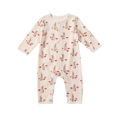 China 2023 high quality and comfortable simple rompers autumn newborn unisex long sleeve baby button clothes for sale