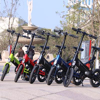 China Quality Aluminum Fat Tire Aluminum Alloy Tomoloo High Speed ​​35km 350w 14inch City Electric Folding Bike for sale