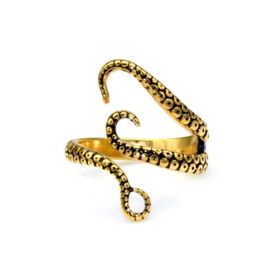 China FASHIONABLE Adjustable Octopus Stainless Steel Vintage Tentacle Rings For Unisex for sale