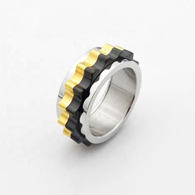 China Single simple personality and rotatable titanium stainless steel ring for sale